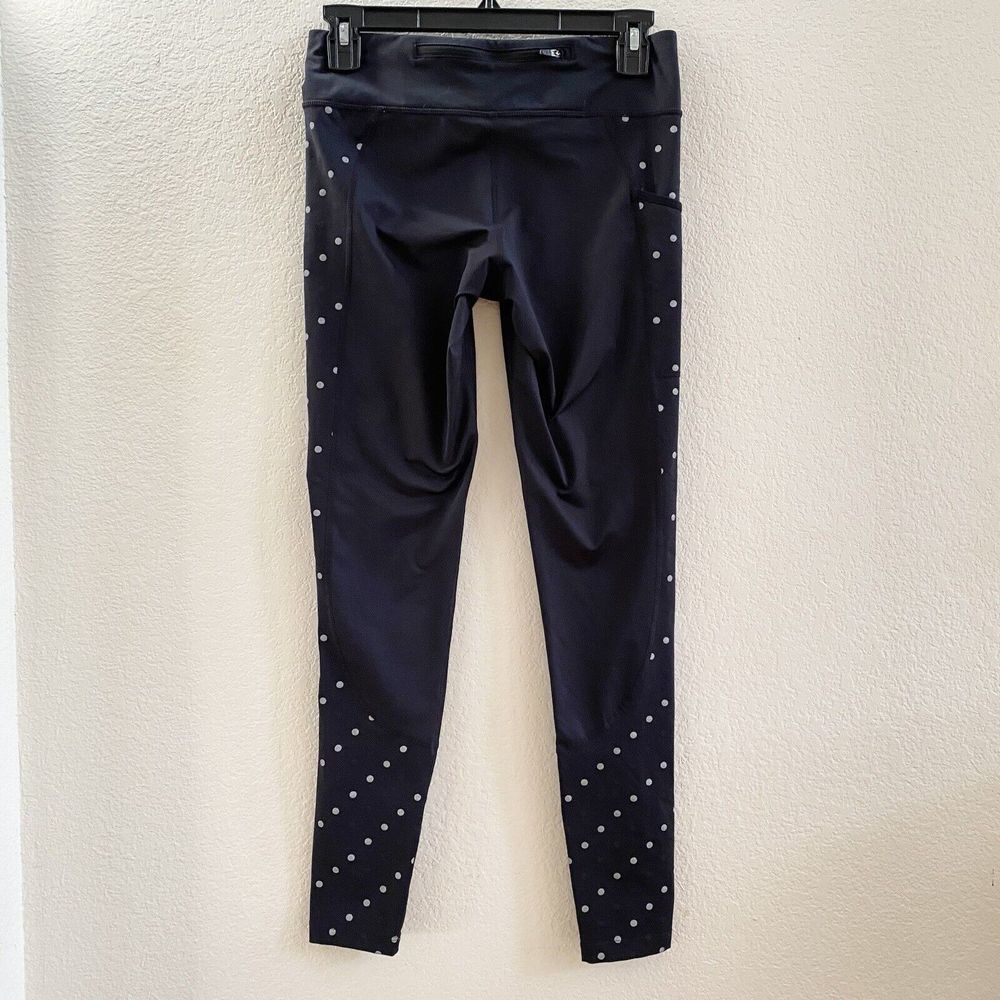 Nike Dri-Fit Black with‎ Reflective Silver Polka Dots Leggings, Size Small Yoga